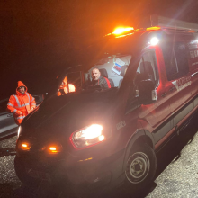Northern Powergrid responding to restore power for customers impacted by Storm Darragh at night