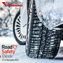 Tyres in the snow, Road Safety Week 2024, Northern Powergrid